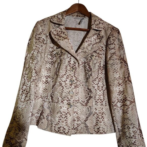 Classiques Entier Jacket, Size Large, Cream/Brown - Picture 1 of 2
